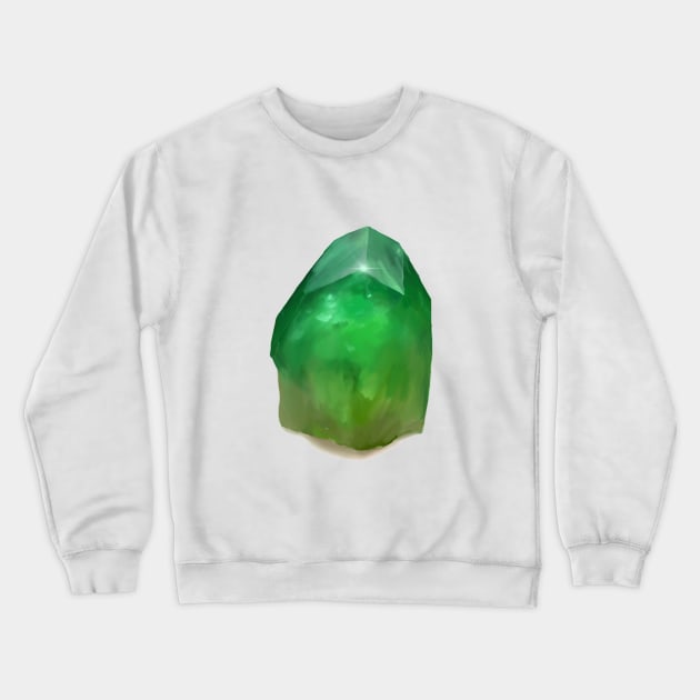 Green Crystal Crewneck Sweatshirt by gracegriffinart